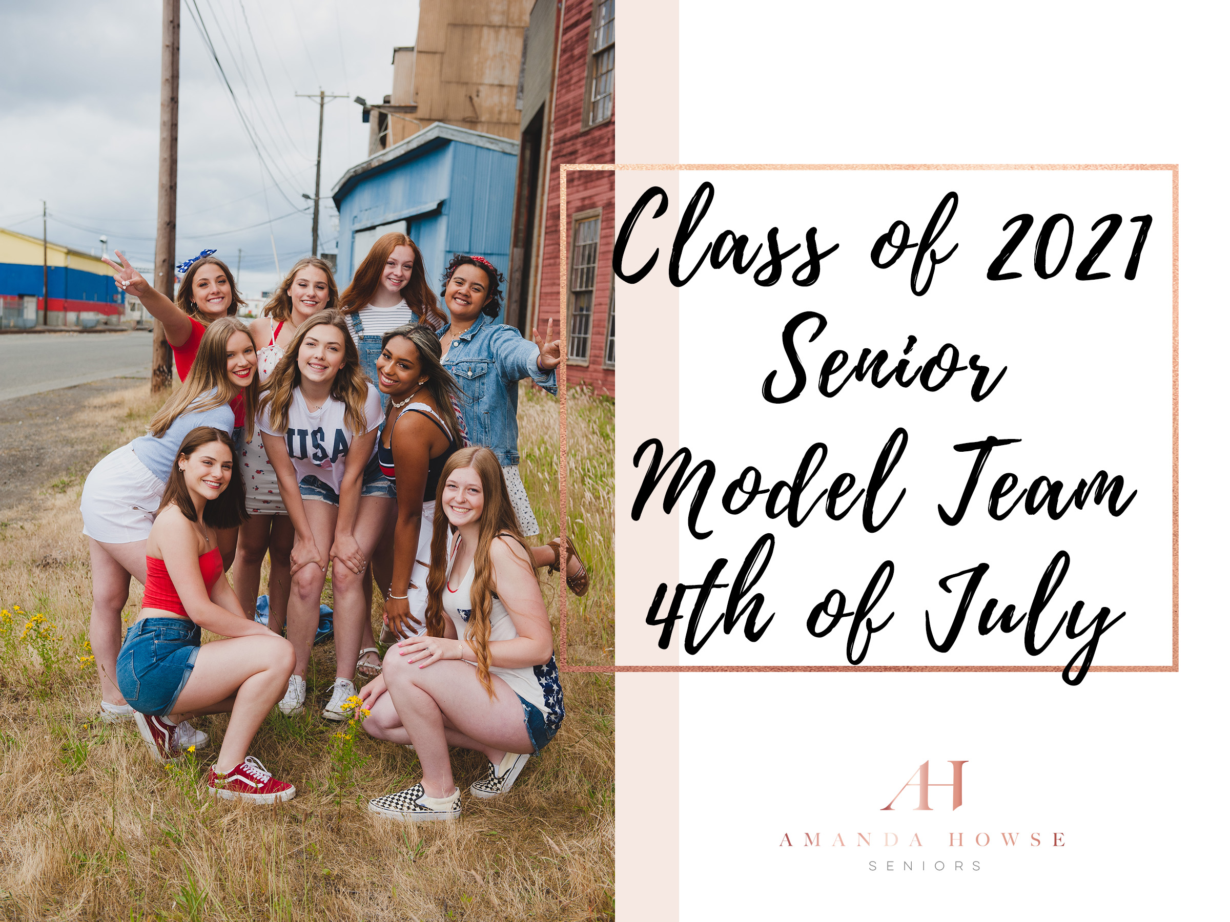 Class of 2021 Senior Model Team 4th of July Photoshoot | Photographed by Tacoma Senior Photographer Amanda Howse