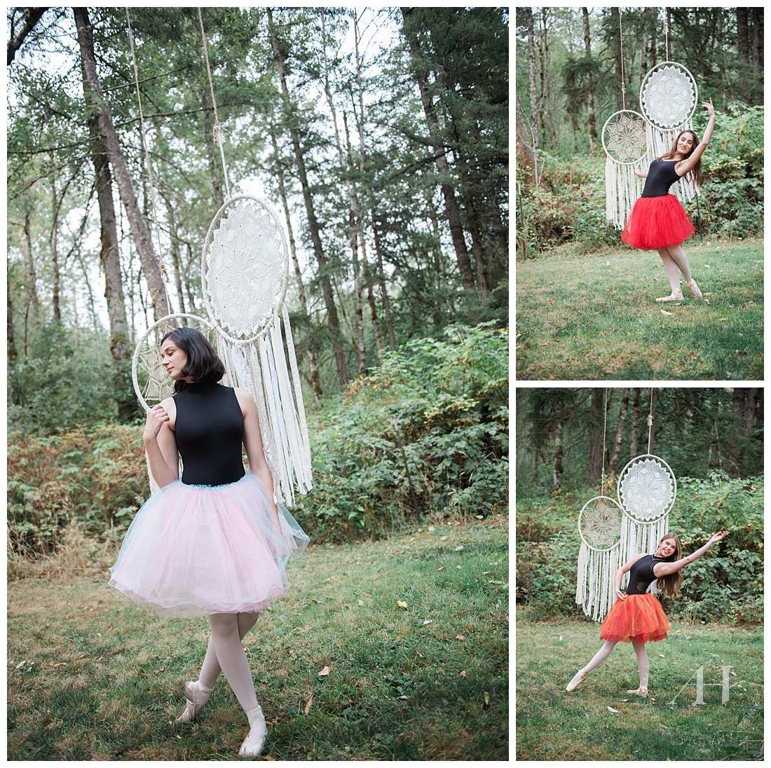 Fantasy Photoshoot with Ballerinas in a Lush Green Forest | Photographed by Tacoma Senior Photographer Amanda Howse 
