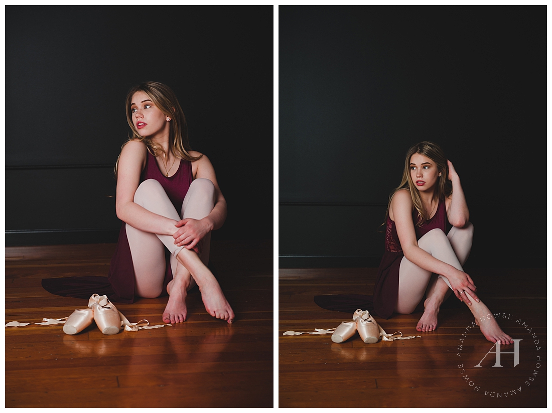 Beautiful Portraits of a Ballerina with her Pointe Shoes | Photographed by Tacoma Senior Photographer Amanda Howse 