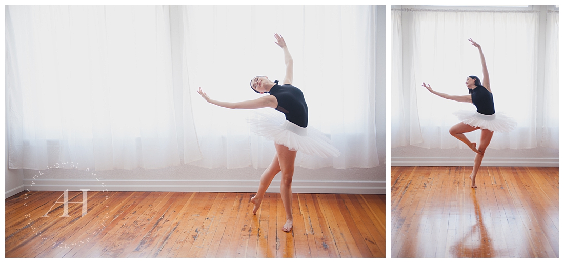 High School Senior Ballerina Portraits | Modern Dance Studio Sessions with Amanda Howse Photography