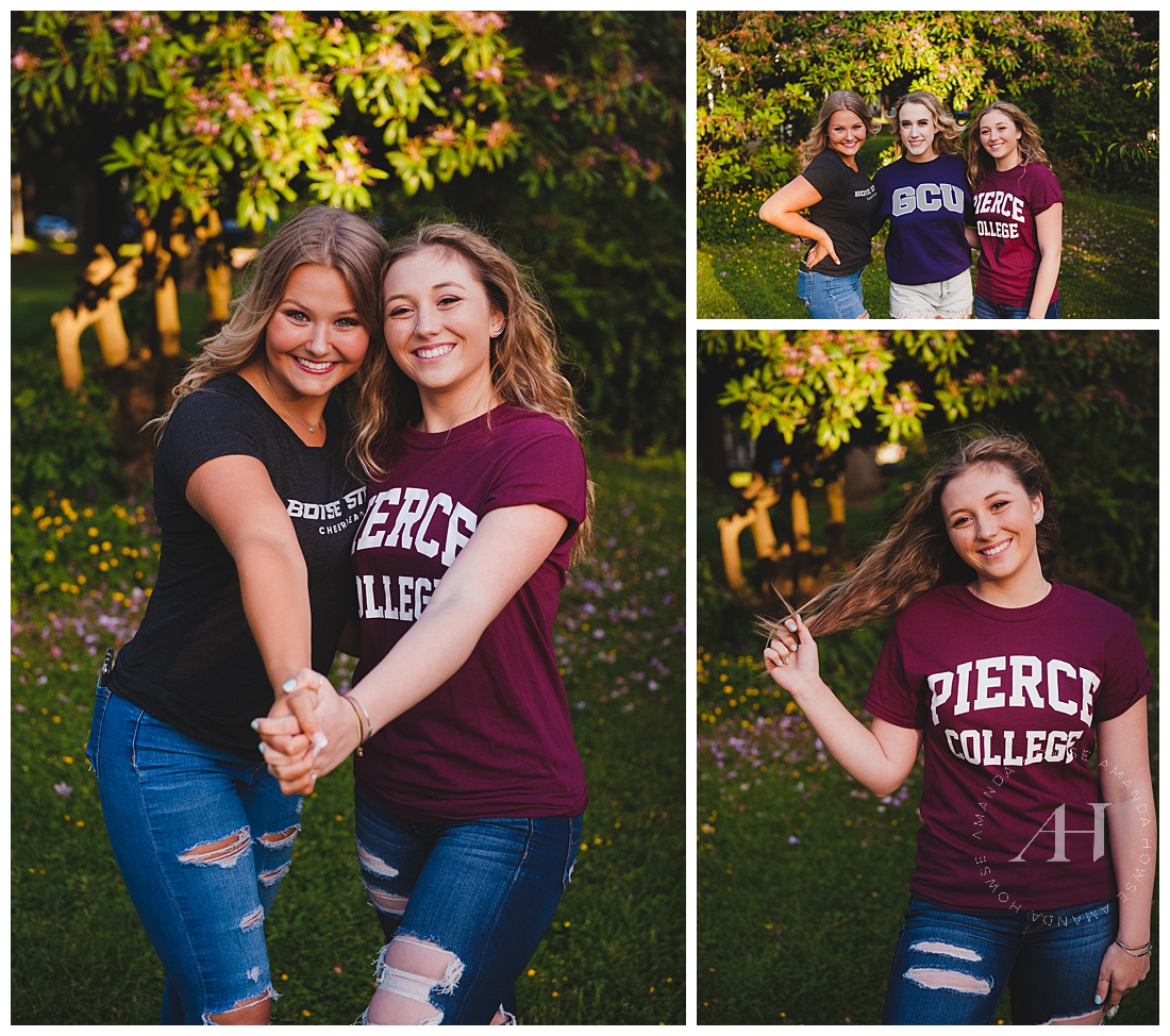 BFF Senior Portraits with Matching College Shirts | Photographed by Amanda Howse