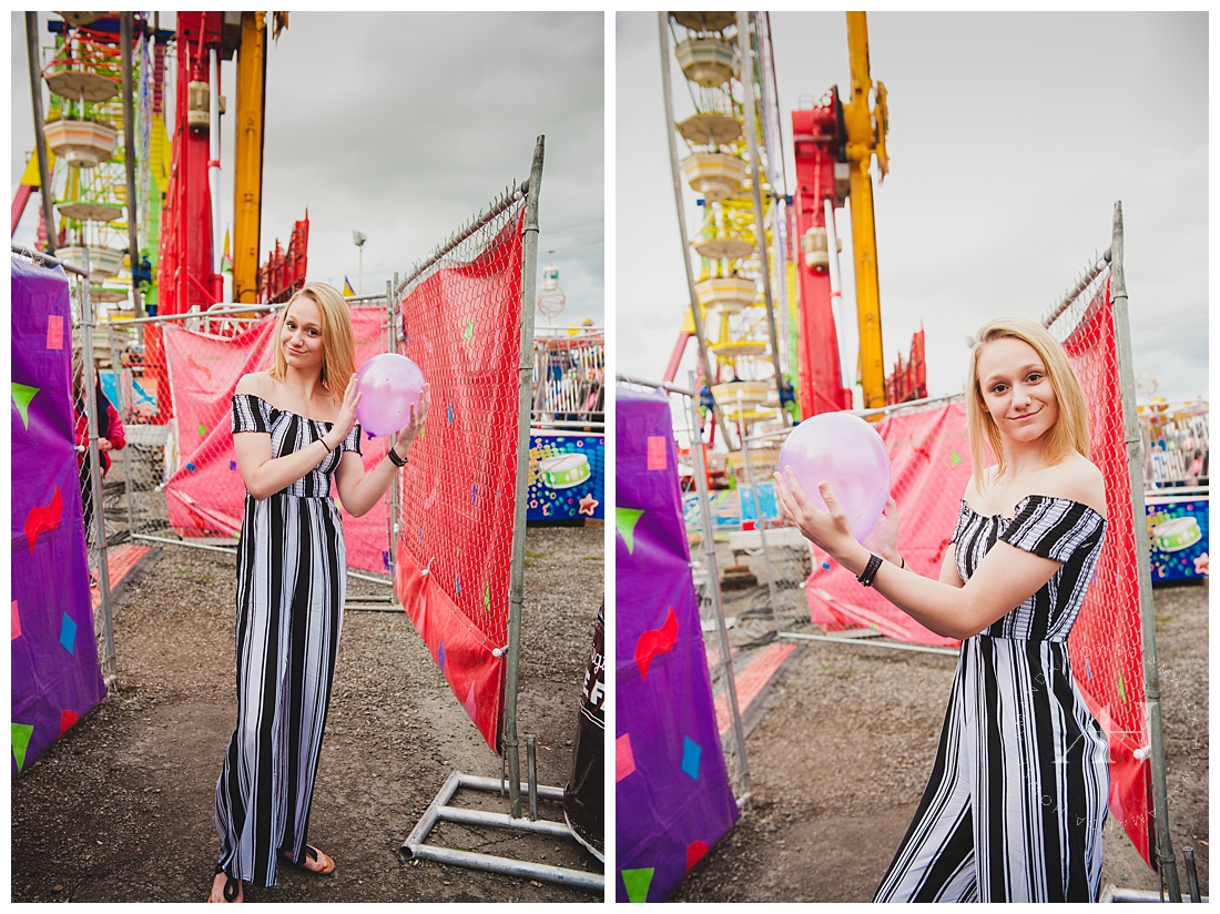 High School Senior at the Puyallup Fair Holding Balloons | Photographed by Amanda Howse