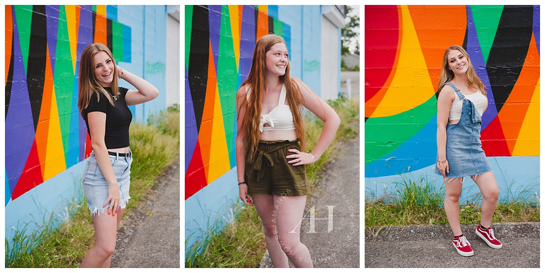 Pose ideas for high school senior girls taking group portraits | Photographed by Tacoma senior photographer Amanda Howse