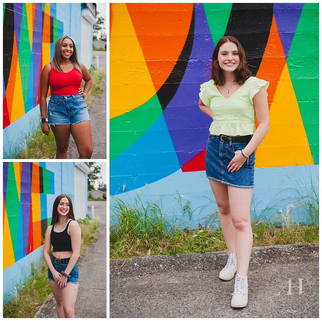 Fun summer outfits for senior portraits outdoors photographed by Tacoma senior photographer Amanda Howse