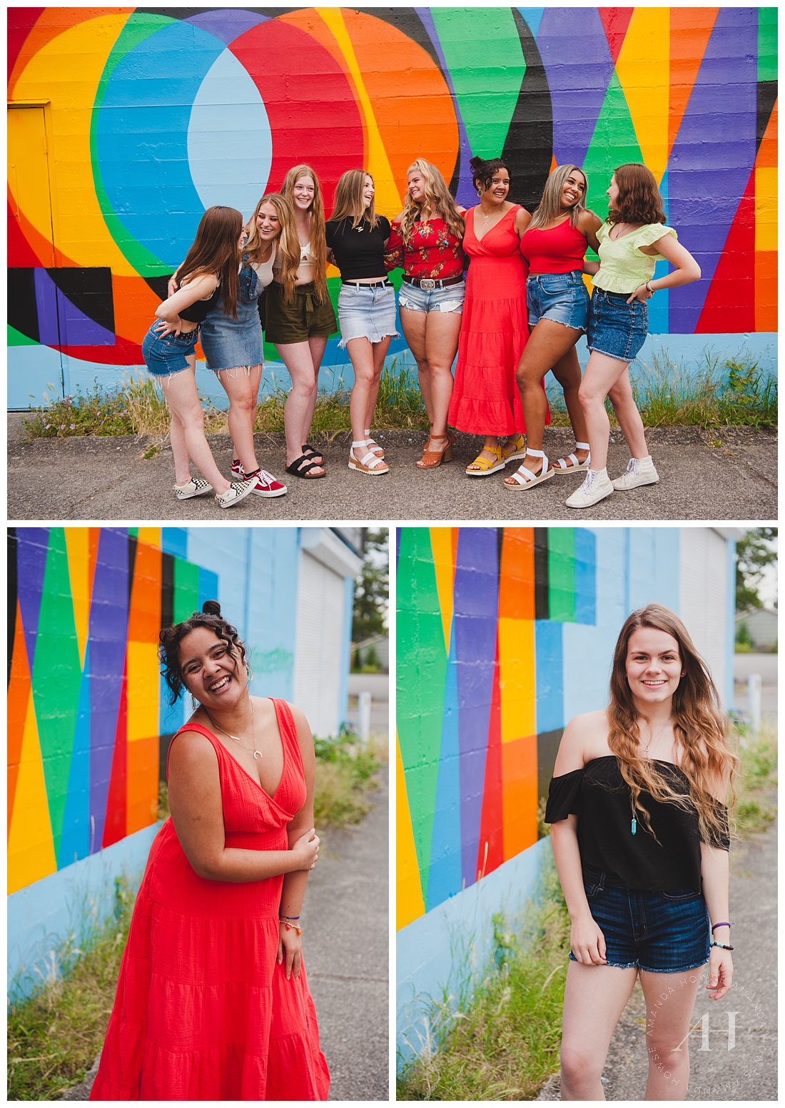 Cute group portraits of high school senior model team in Tacoma photographed by Amanda Howse
