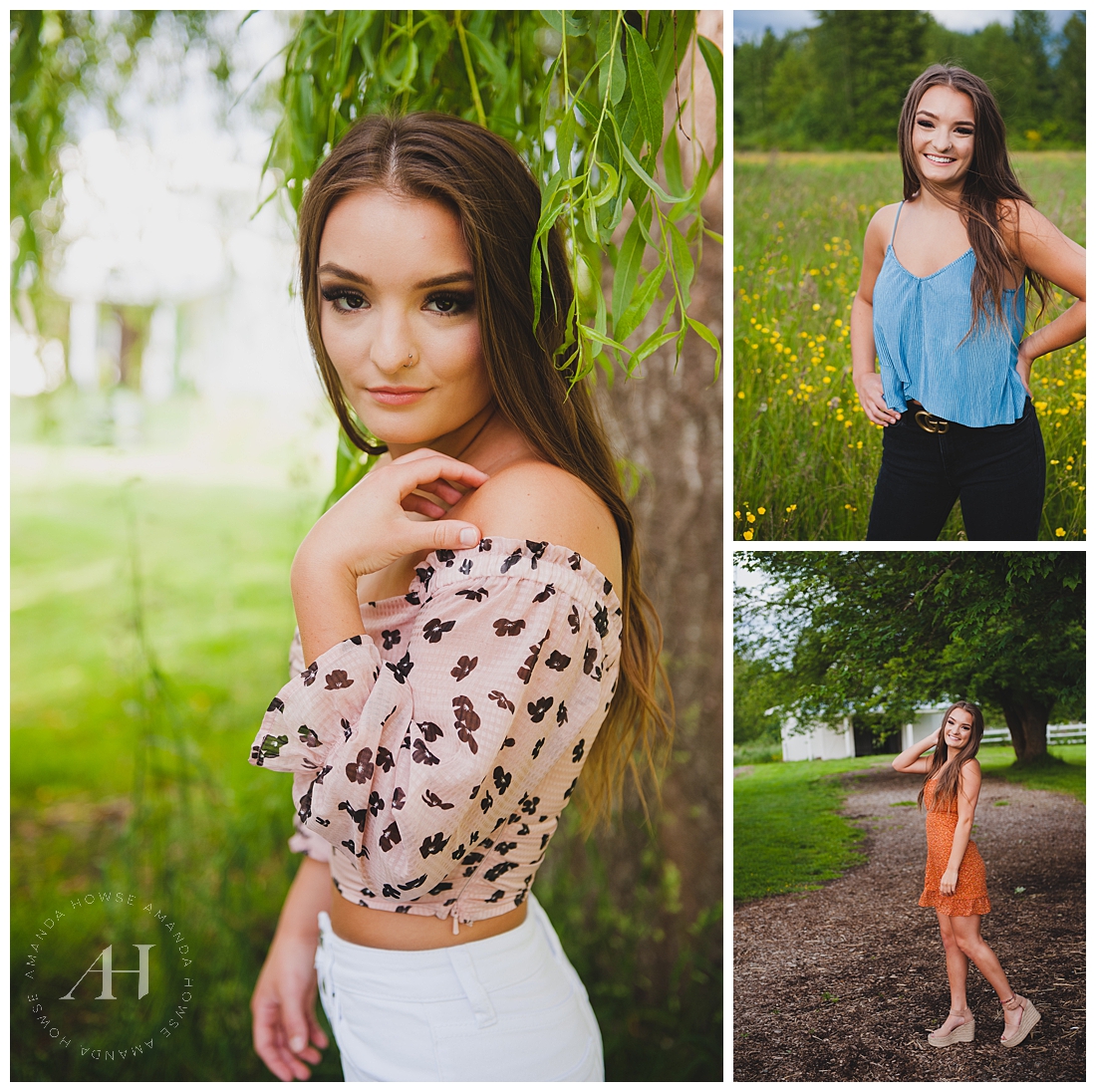 Pick a variety of outfits and different styles for your senior portraits so every photo looks unique. | What to Wear Guide by Tacoma Senior Photographer Amanda Howse
