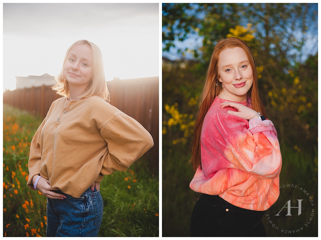 How to pick outfits for your skin tone | Senior girls in casual outfits photographed by Tacoma senior photographer Amanda Howse