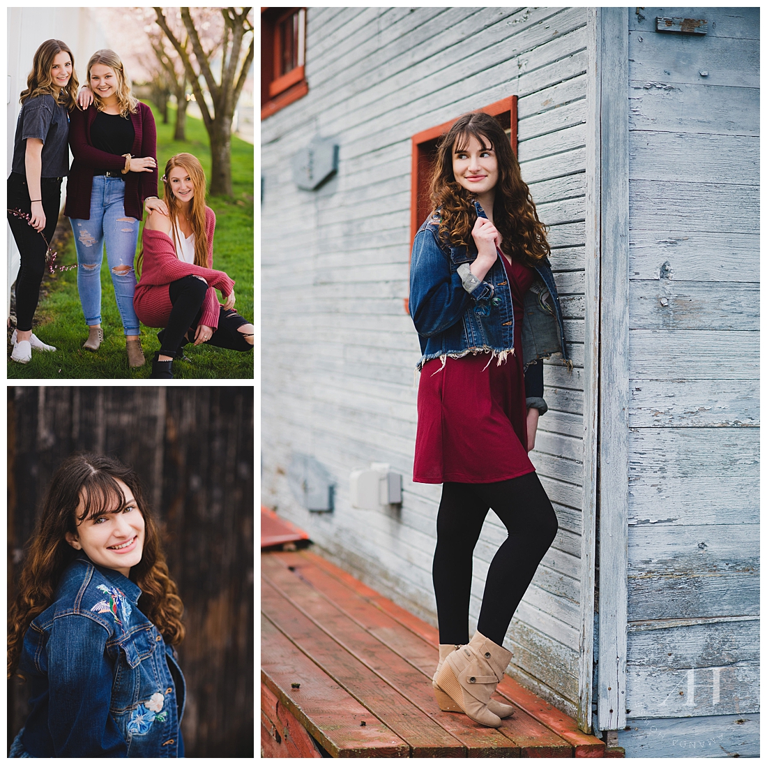 How to Pick Outfits for Senior Portraits | Layer leggings, dresses, jean jackets and more for a versatile look | Guide by Tacoma Senior Photographer Amanda Howse