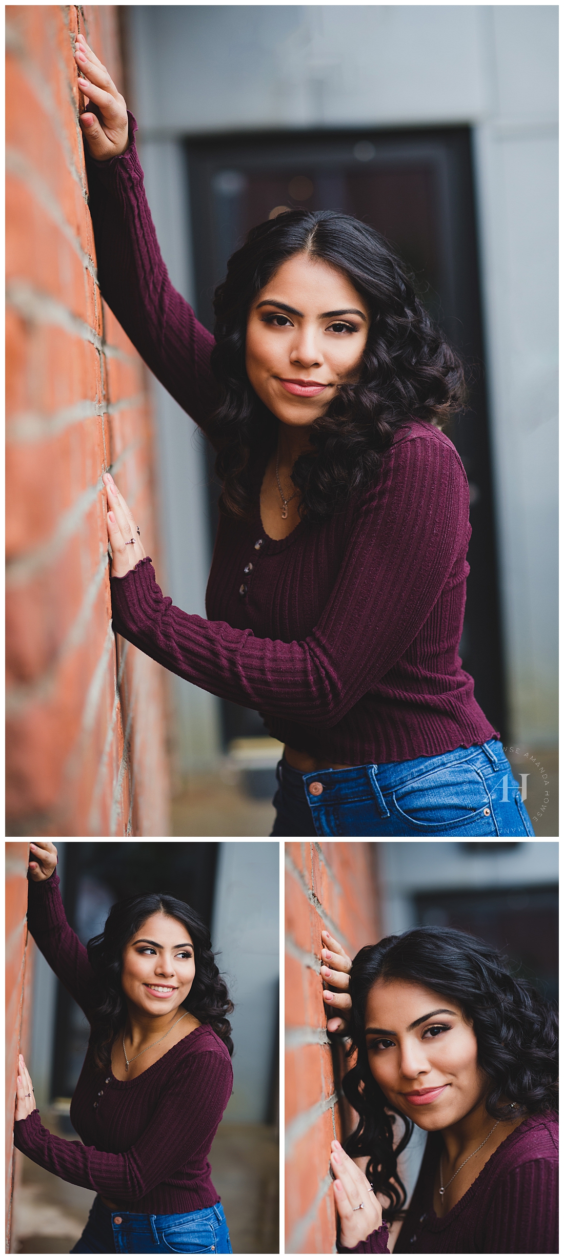 Senior Portraits by a Brick Wall in Tacoma | Photographed by Amanda Howse