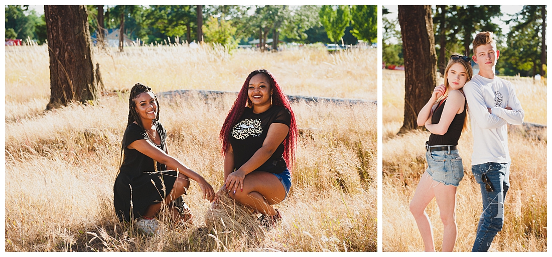 High School Seniors Posing with their BFF for Summer Portraits | Photographed by Tacoma Photographer Amanda Howse