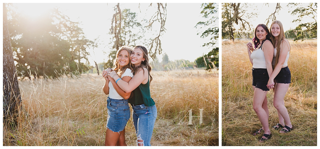 Cute Senior Portraits of High School Girls with their Best Friends | Head to the Blog to see more! | Photographed by Amanda Howse