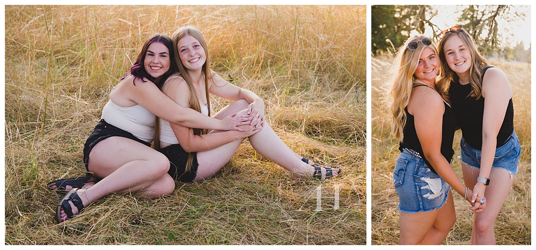 Girls Posing Together for High School Senior BFF Portraits | Photographed by Tacoma Photographer Amanda Howse