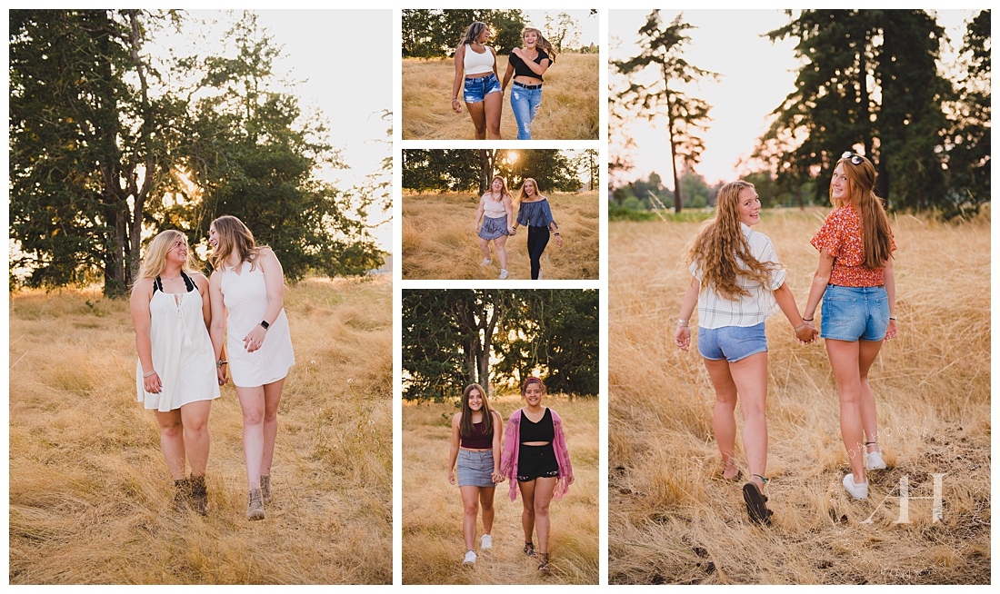 Outfit and Pose Ideas for High School Senior Portraits with Your Friends | Photographed by Amanda Howse | Tacoma High School Senior Portraits