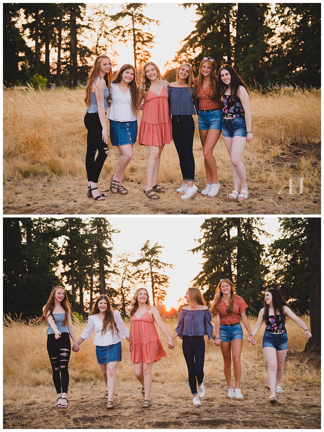Golden Hour Portraits of High School Senior Models with their Best Friends | Fort Steilacoom Portraits by Tacoma Senior Photographer Amanda Howse