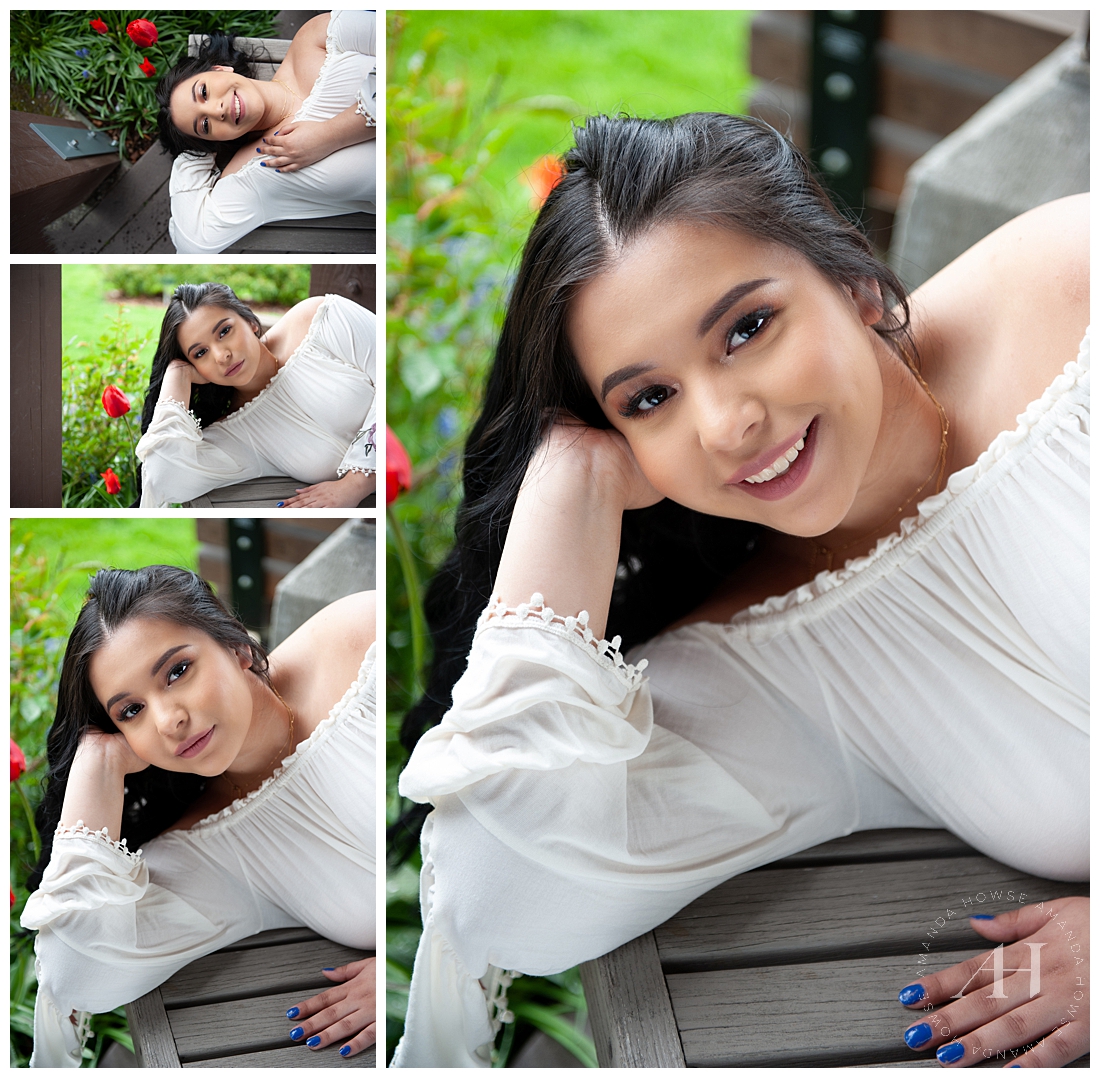 Casual Senior Portraits on a Wood Bridge with Grassy Background | Photographed by Amanda Howse