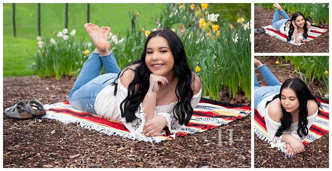 Senior Portraits on a Colorful Picnic Blanket in Tacoma | Photographed by Amanda Howse