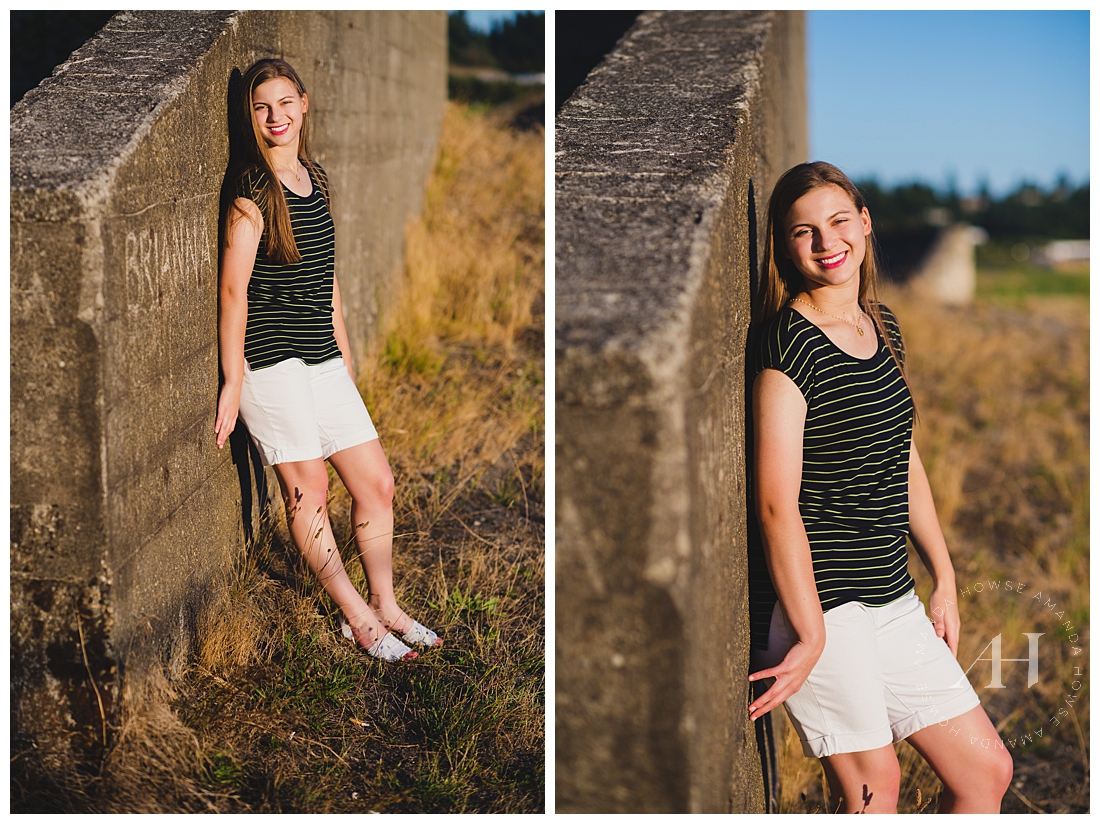 Pose Ideas for Senior Portraits | High School Portraits at Outdoor Park in Washington | Photographed by Amanda Howse
