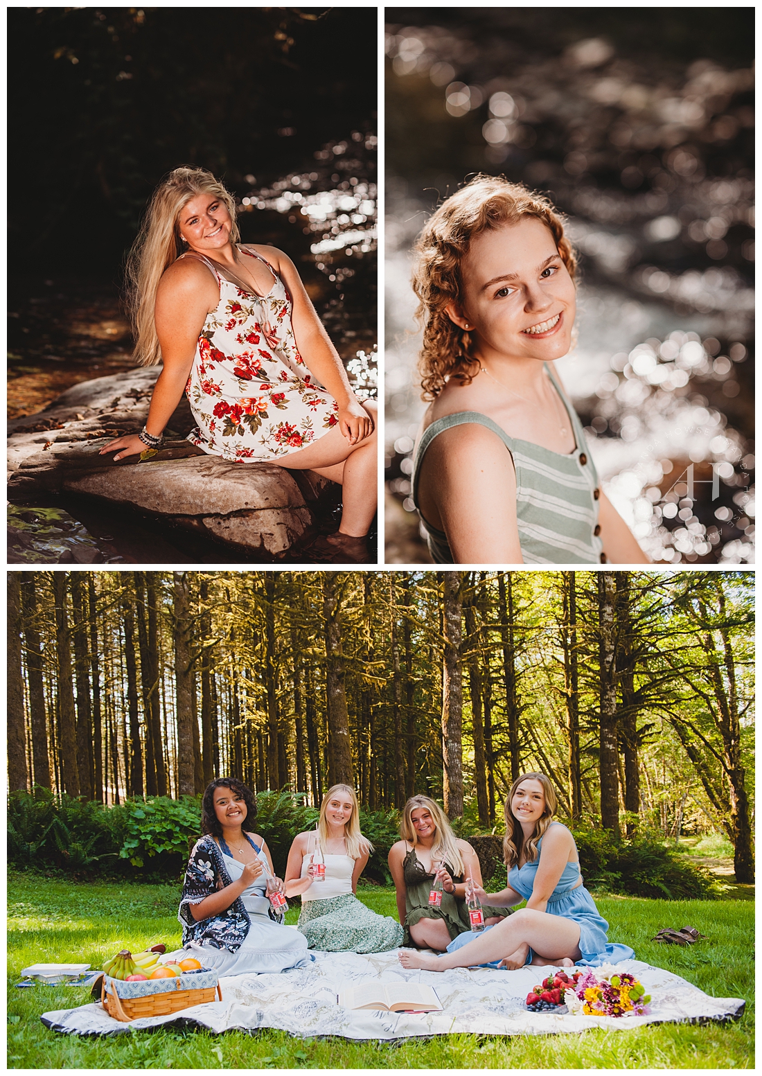 PNW Picnic Portraits by a River | AHP Model Team | Amanda Howse Photography