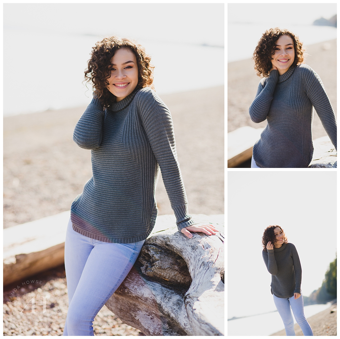 Cozy Outfit Ideas for Fall Senior Portraits on the Beach | Washington Senior Portrait Photographer Amanda Howse