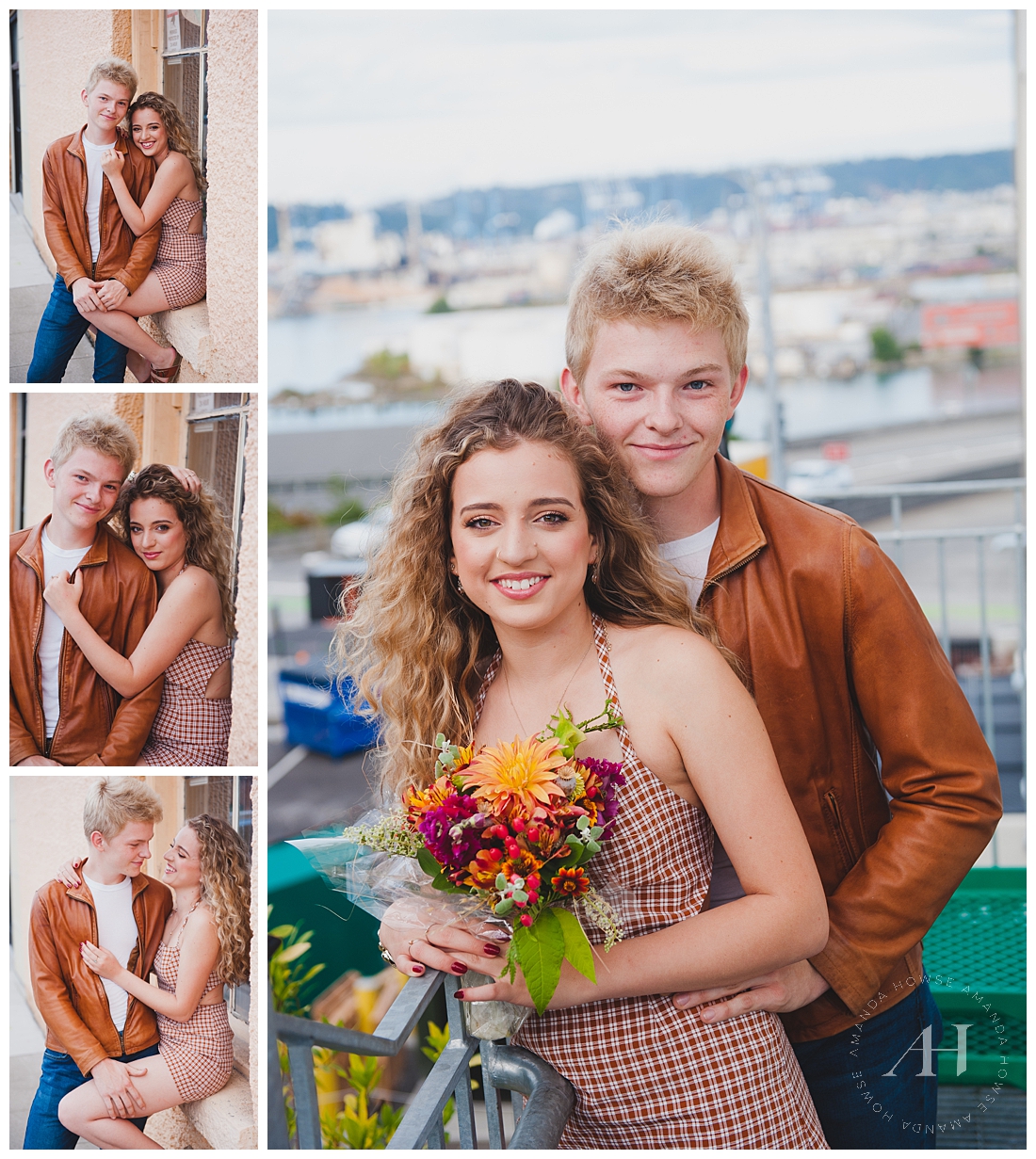 Couple Portraits with Matching Outfits and Fresh Flowers | Amanda Howse Photography