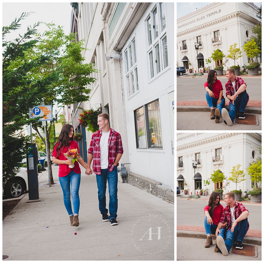 High School Couple Walking Down the Street | Senior Portraits with Your Significant Other | AHP 