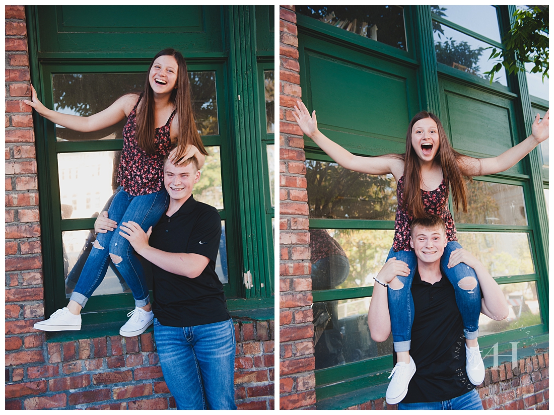 Fun Poses for Candid Couple Portraits | Tacoma High School Senior Photographer Amanda Howse