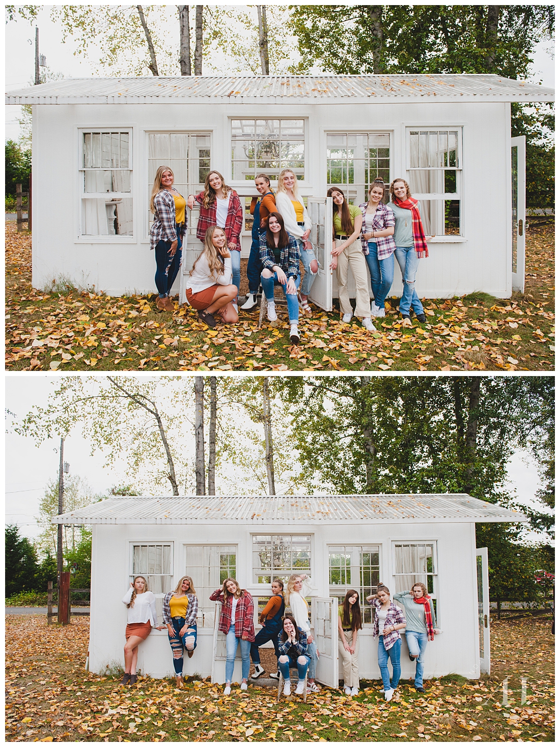AHP Model Team Fall Portraits in Front of a White Studio at Wild Hearts Farm | Group Portraits by Amanda Howse