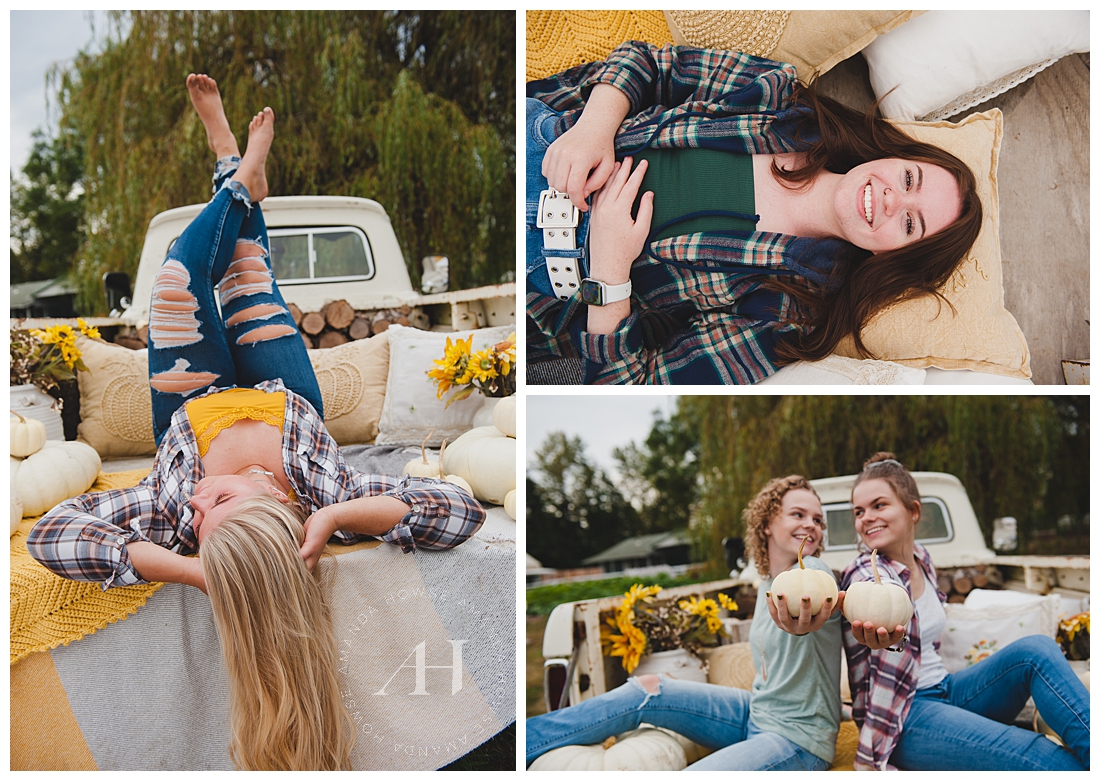 High School Senior with Vintage Truck | Pose Ideas for Outdoor Portraits | Photographed by Amanda Howse