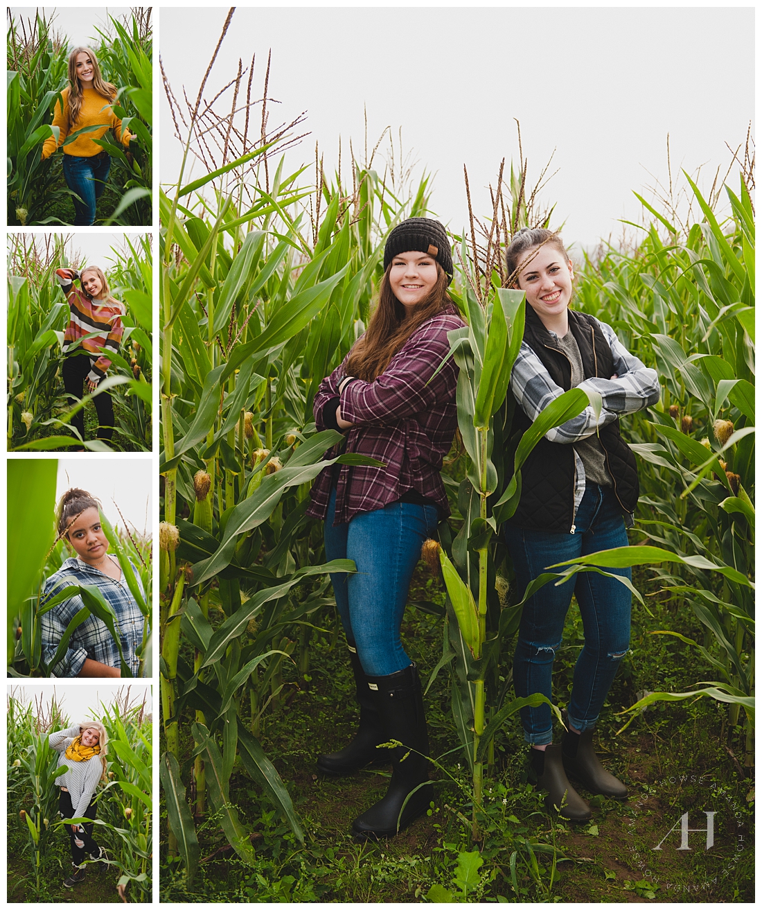 Cute Corn Stalk Portraits | Rustic Senior Portraits in Tacoma | Photographed by Tacoma Senior Photographer Amanda Howse
