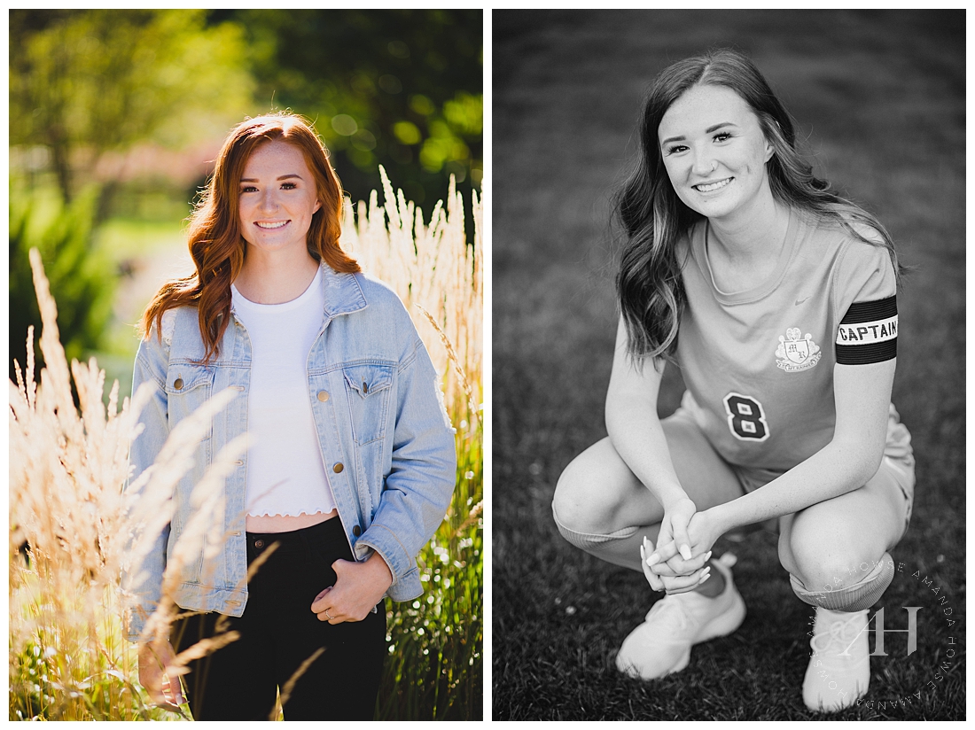 Wearing Your Sports Uniform to Senior Portrait Sessions | Soccer Portraits for Senior Girl | Photographed by Tacoma Senior Photographer Amanda Howse