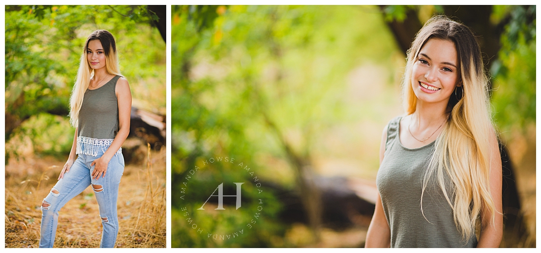 Beautiful Outdoor Senior Portraits | Casual Outfit Ideas for Senior Portraits | | Photographed by the Best Tacoma Senior Photographer Amanda Howse