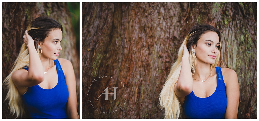 Outdoor Senior Portraits | High School Senior Girl with Long Hair | Photographed by the Best Tacoma Senior Photographer Amanda Howse