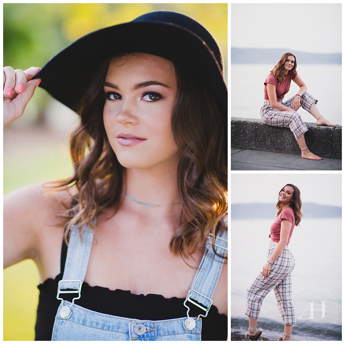 Modern Fall Senior Portraits | How to Style Overalls for Senior Portraits | Owen Beach and Point Defiance Session with Amanda Howse Photography