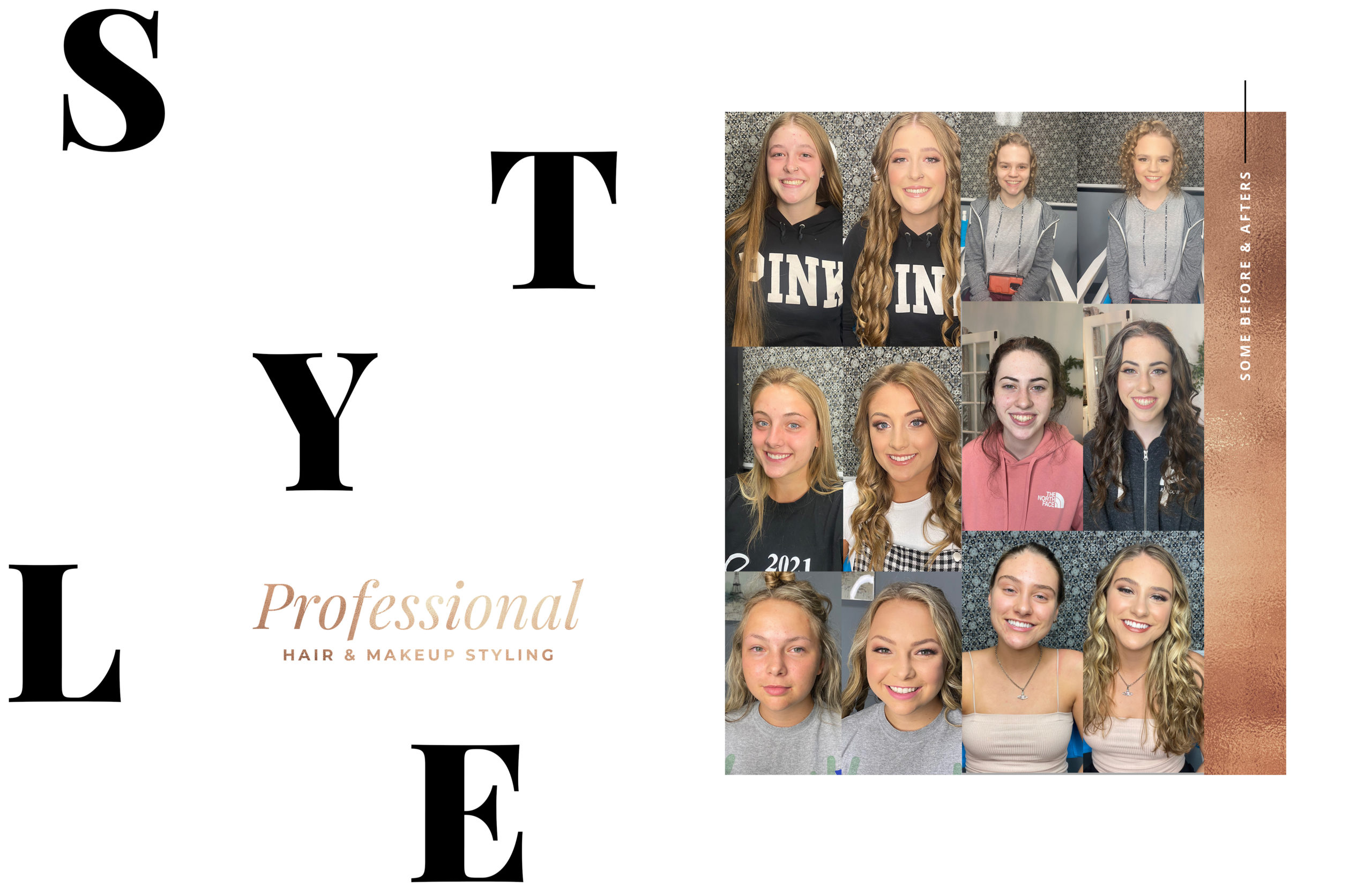 Before and After Photos of Senior Girls with Professional Hair and Makeup | Pro HMUA for Senior Portraits, Tacoma Studio, Tacoma Indoor Senior Portraits | Photographed by the Best Tacoma Senior Portrait Photographer Amanda Howse
