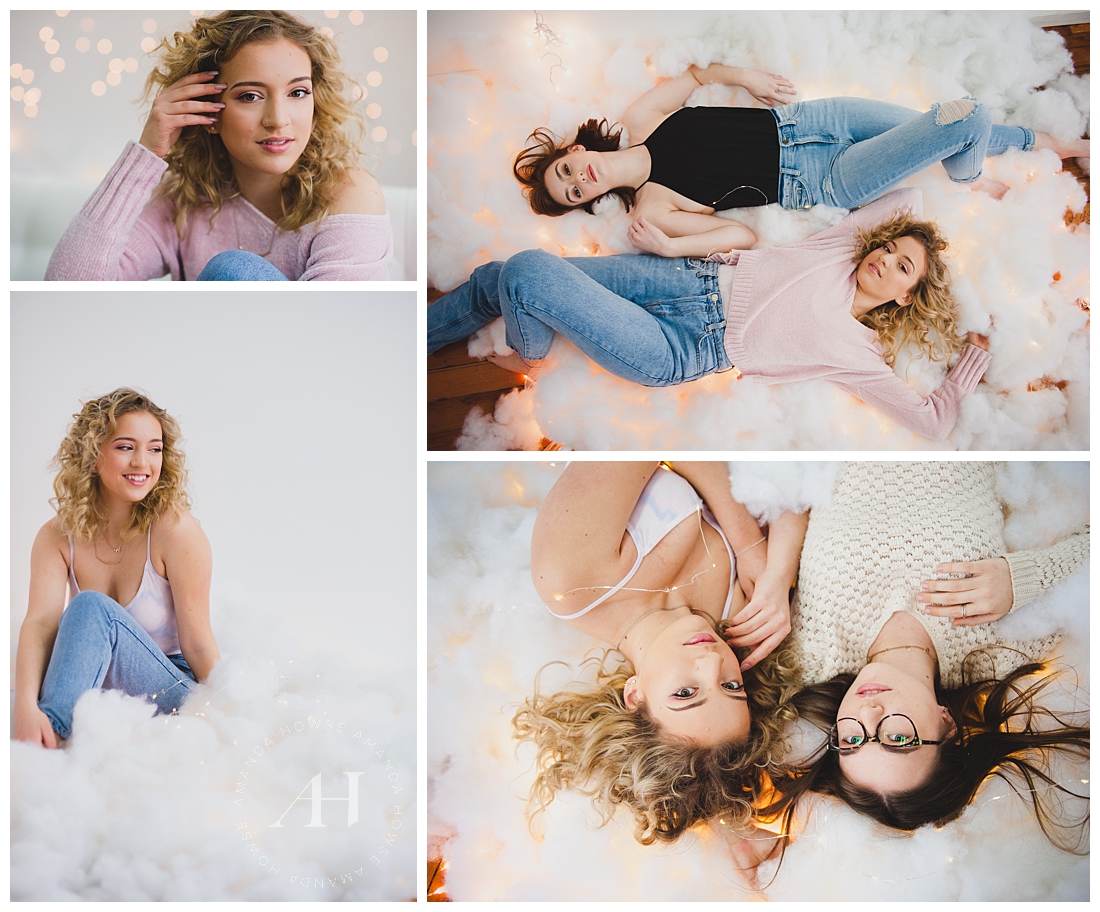 Cozy Shoots at Studio 253 | Pose Ideas for BFFs and High School Senior Girls | Photographed by Tacoma's Best High School Senior Photographer Amanda Howse