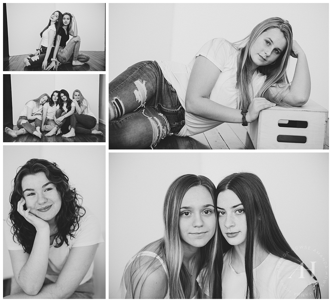 Black and White Portraits | High School Senior Photos at Studio 253 | Photographed by Tacoma's Best High School Senior Photographer Amanda Howse