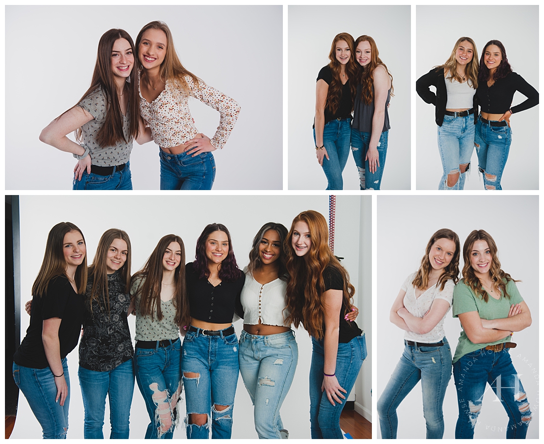Casual Group Portrait Session with High School Senior Girls | How to Style Jeans for Senior Portraits | Photographed by Tacoma's Best High School Senior Photographer Amanda Howse