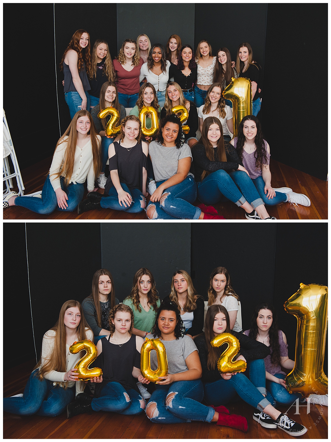 Class of 2021 Group Portrait | AHP Model Team with Class Balloons | Photographed by Tacoma's Best High School Senior Photographer Amanda Howse