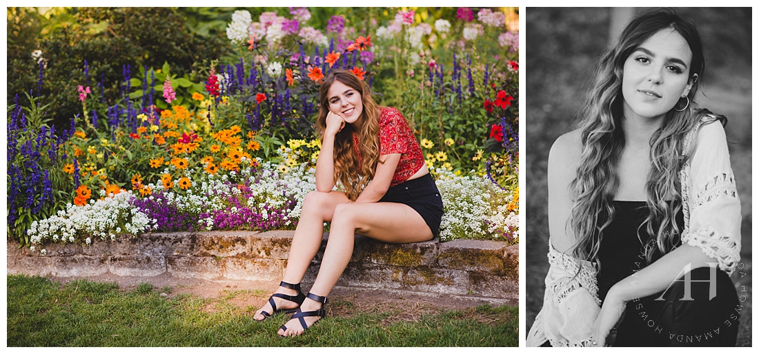 Senior Portraits with Wildflowers | Pose Ideas for Senior Girls, Outfit Inspo, How to Style a Boho Summer Session | Photographed by Amanda Howse