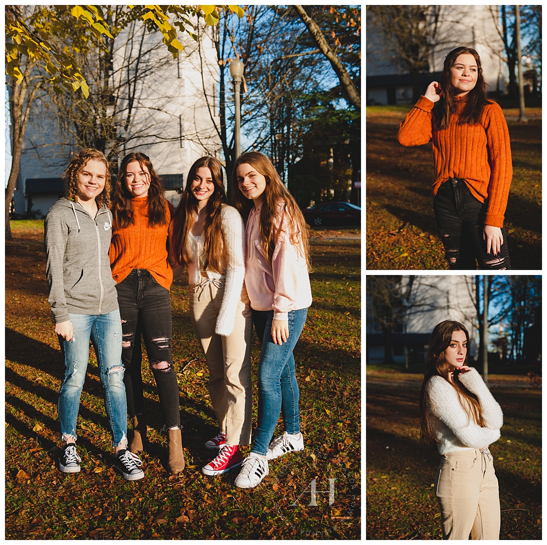 The Best Fall Outfits for Autumn Senior Portraits | Pose Ideas for High School Senior Girls, Outfit Ideas, How to Layer Outfits, Wright Park Portraits | Photographed by the Best Tacoma Senior Photographer Amanda Howse