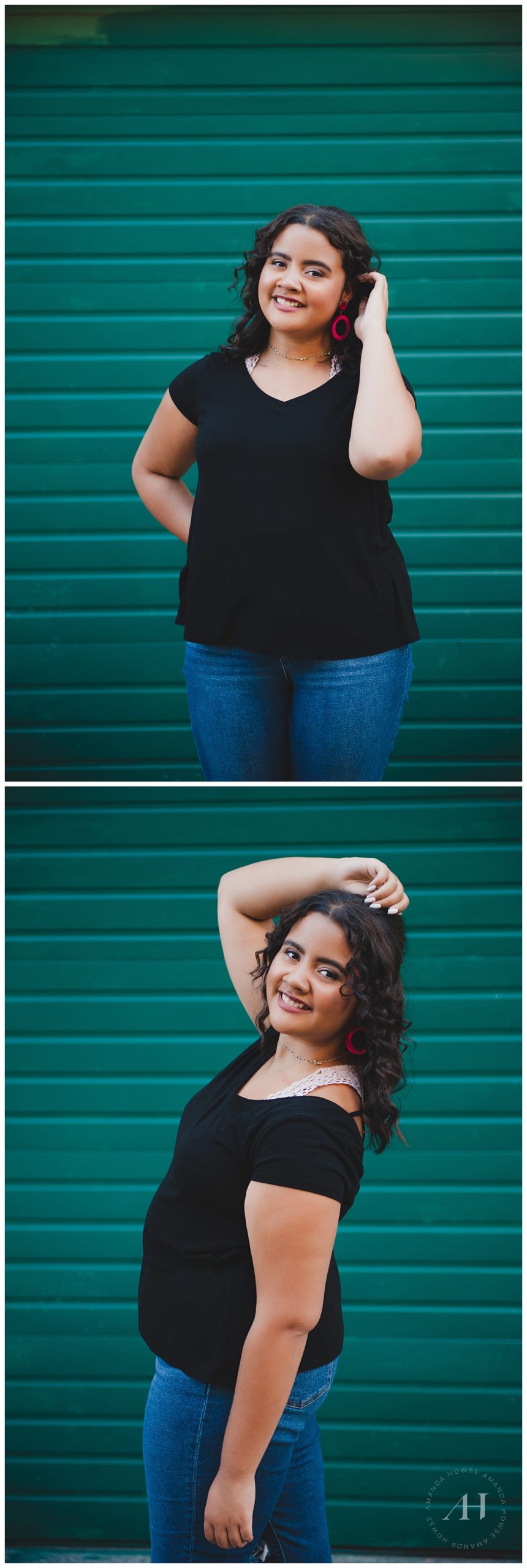 Posing in Front of the Colorful Tacoma Walls | City Portraits, Urban Tacoma Portraits, Modern Senior Portraits, Casual Outfit Inspo, Natural Hair and Makeup for Senior Portraits | Photographed by the Best Tacoma Senior Portrait Photographer Amanda Howse