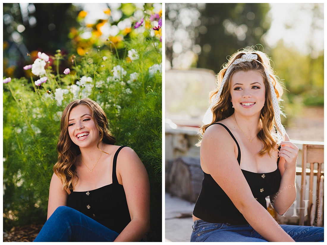 Vintage Inspired Senior Portraits with Cute Jeans and a Top | How to Style Senior Portraits, Outfit Ideas for Senior Girls, Modern Hair and Makeup for Senior Portraits | Photographed by Amanda Howse, Tacoma Senior Portrait Photographer 