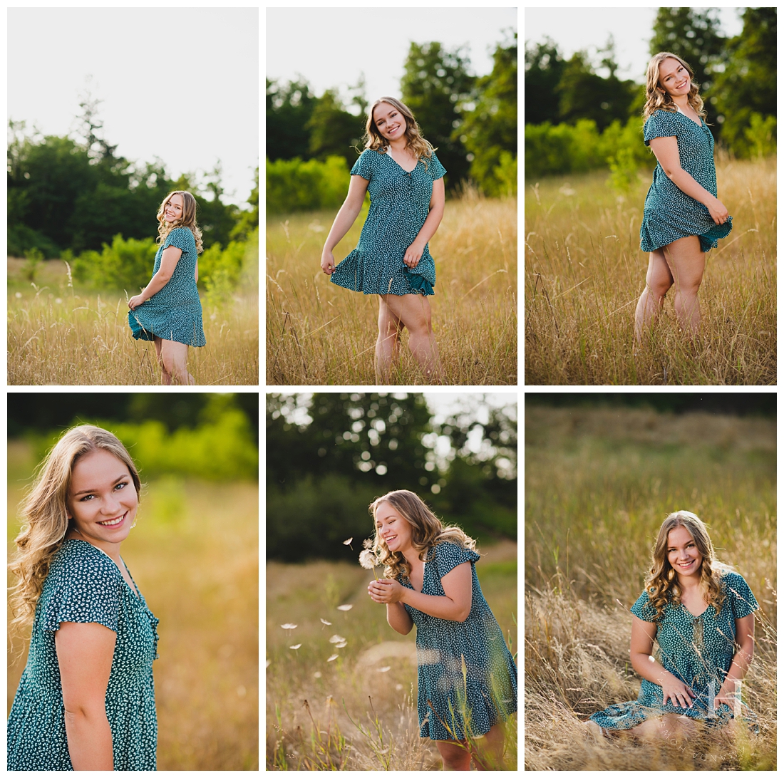 Cute Senior Girl Twirling in Meadow | Senior Portraits Photographed by Amanda Howse