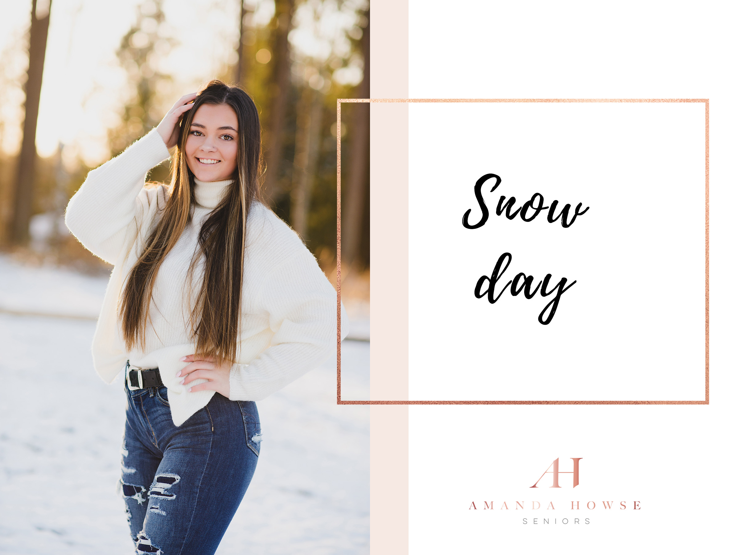Snowy Senior Portraits in Puyallup | Winter Senior Portraits, Snow Day Inspiration, What to Wear for Winter Portraits, Pose Ideas for High School Senior Girls | Photographed by the Best Tacoma Senior Photographer Amanda Howse