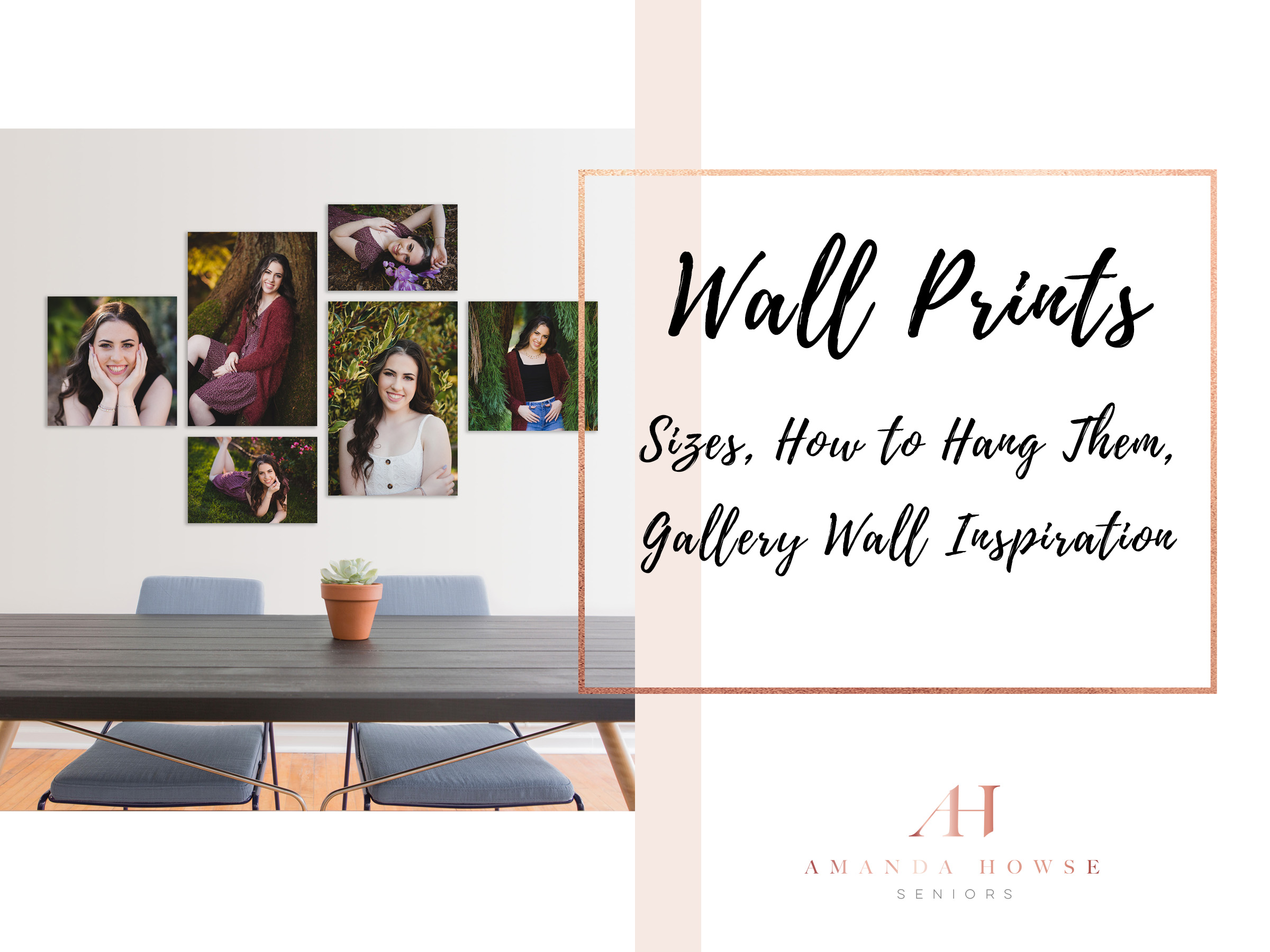 Wall Prints for Senior Portraits: Sizes, How to Hang Them, Gallery Wall Inspiration | Photographed by Tacoma Senior Portrait Photographer Amanda Howse