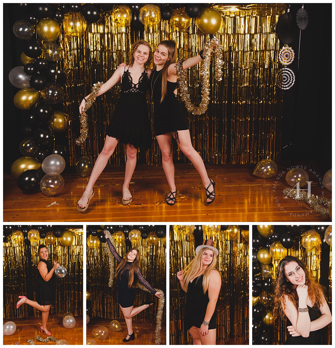 Fun Balloons and Backdrop for NYE Portraits | How to Style a New Year's Eve Portrait Session | Photographed by the Best Tacoma Senior Photographer Amanda Howse