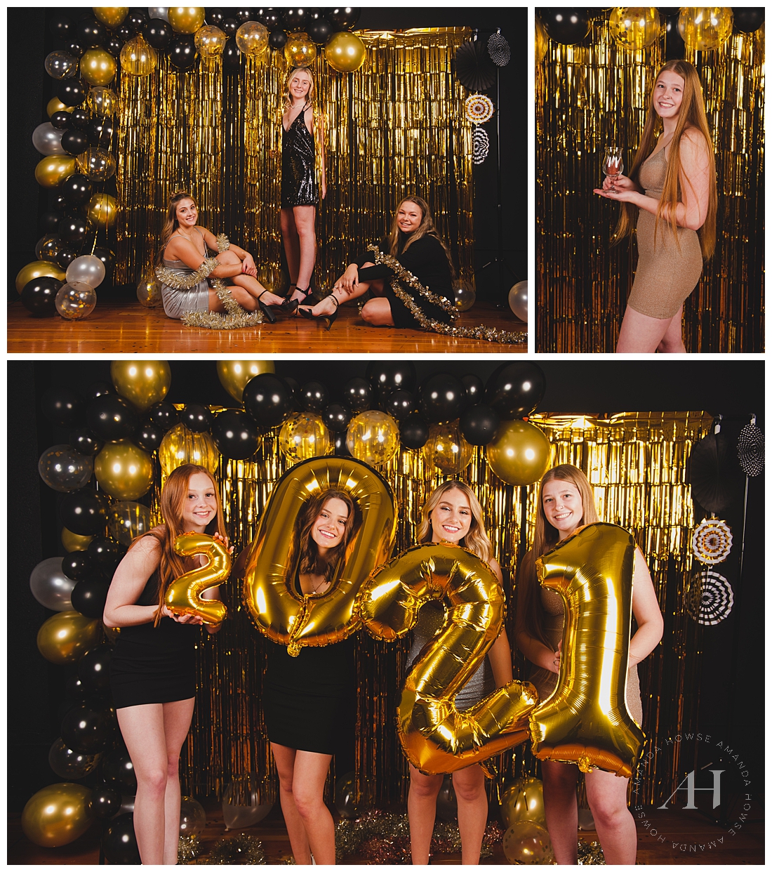 2021 New Year's Eve Portrait Session | The Model Team wore little black dresses to celebrate NYE early at Studio 253 AHP Model Team Highlights | Photographed by the Best Tacoma Senior Photographer Amanda Howse