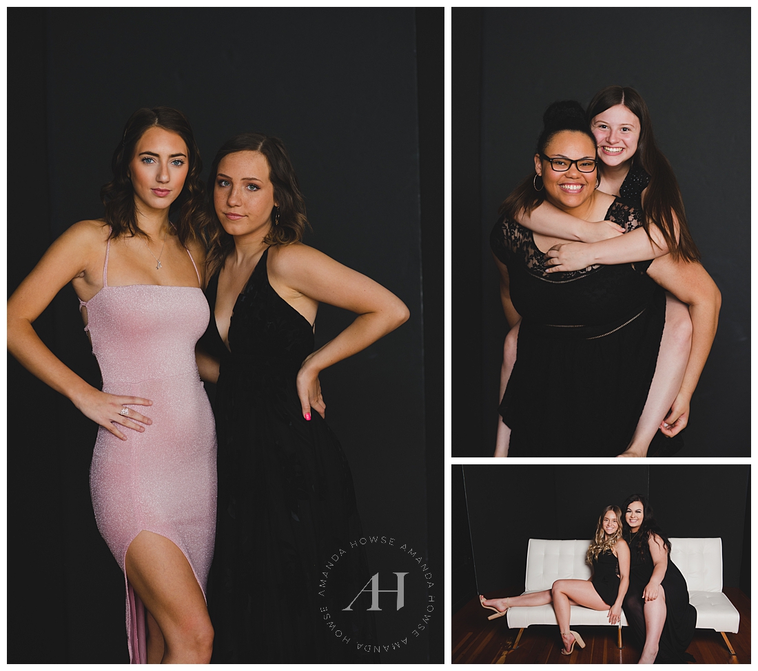 BFF Prom Portraits at Studio 253 | Modern Friendship Portraits, BFF Sessions at the Studio | Photographed by the Best Tacoma Senior Photographer Amanda Howse