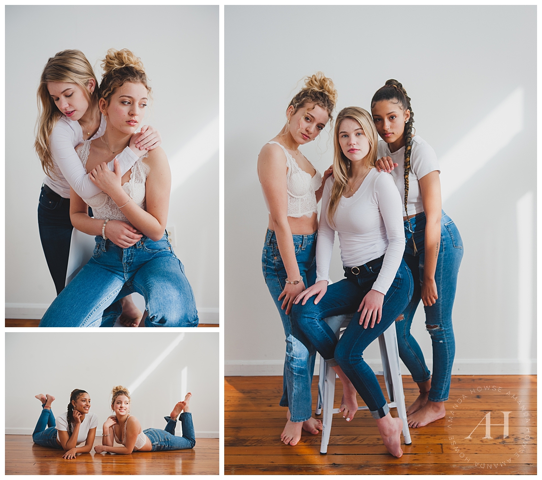Project Beauty Friendship Portraits | Confidence Boosting Friendship Portrait Sessions, How to Style Jeans and a T-Shirt for Portraits | Photographed by the Best Tacoma Senior Photographer Amanda Howse
