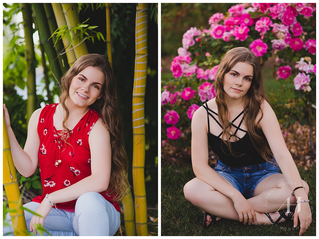 How to Style a Tank Top for Senior Portraits | Taylor has all the outfit inspiration you could need for your summer senior portrait session, including fun tank tops, sundresses, and high-waisted pants | Photographed by the Best Tacoma Senior Portrait Photographer Amanda Howse